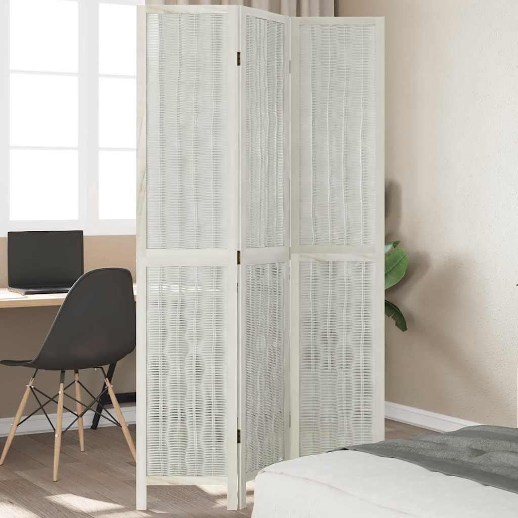 Divisorio Ambienti 3pannelli Bianco Legno Massello Di Paulownia