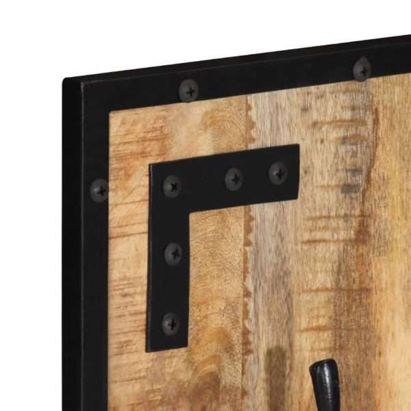 Appendiabiti 35x8x110 Cm In Legno Massello Grezzo Di Mango - Image 4
