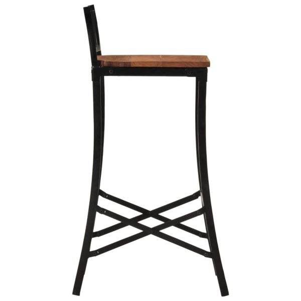 Sedie Da Bar 4 Pz In Legno Massello Di Acacia - Image 6