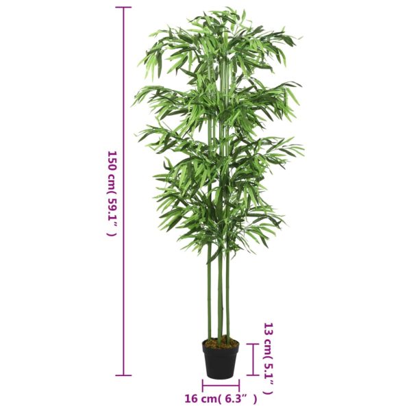 Albero Bambù Artificiale 576 Foglie 150 Cm Verde - Image 4