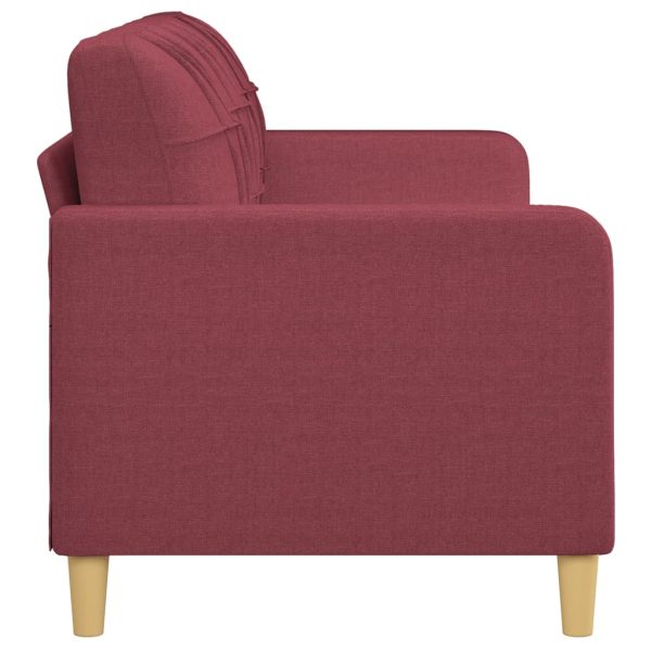 Divano A 3 Posti Rosso Vino 180 Cm In Tessuto - Image 4
