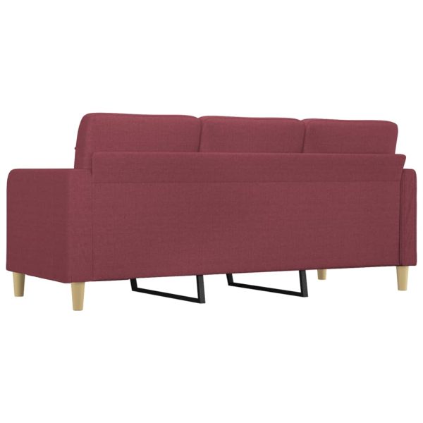 Divano A 3 Posti Rosso Vino 180 Cm In Tessuto - Image 5