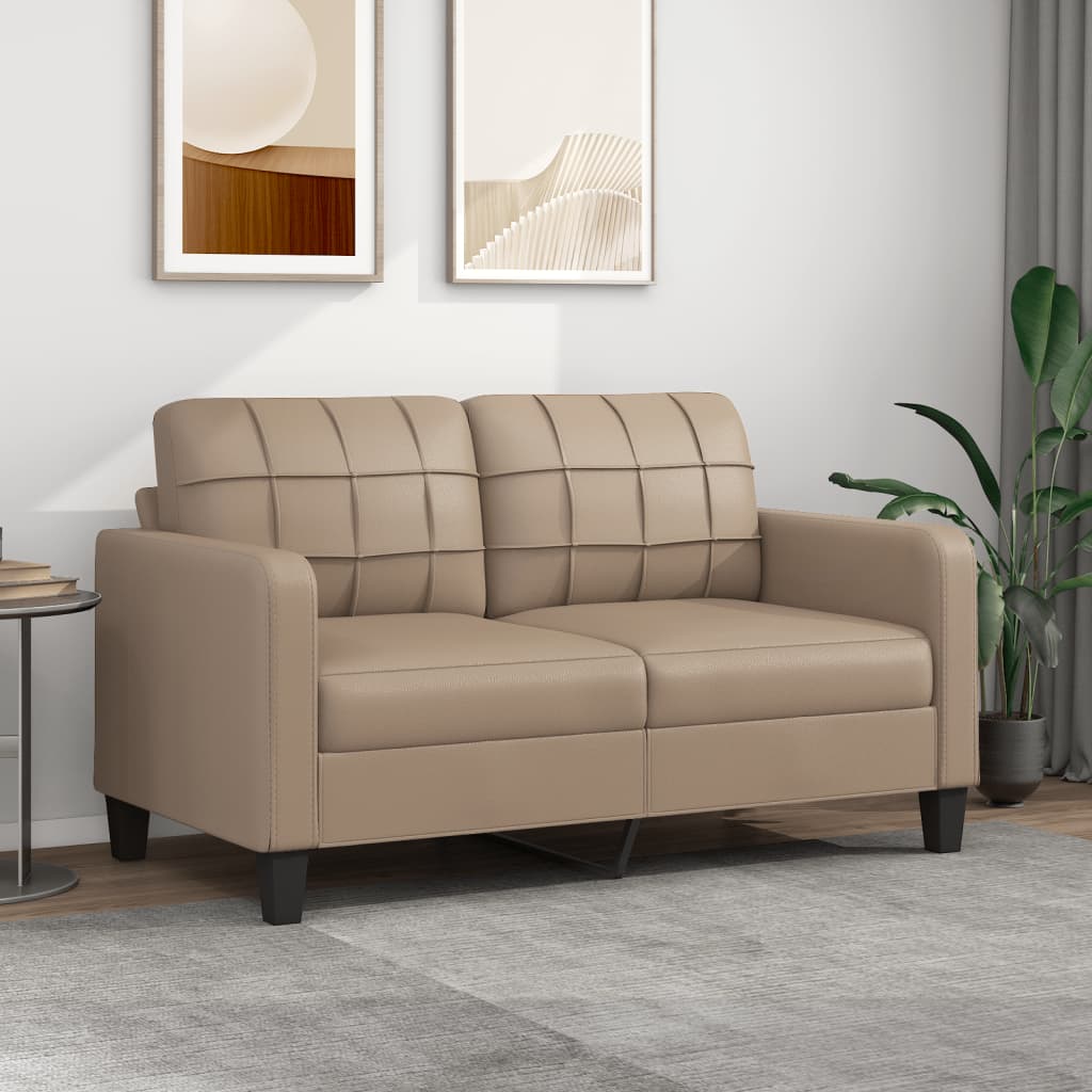 Divano A 2 Posti Cappuccino 140 Cm In Similpelle