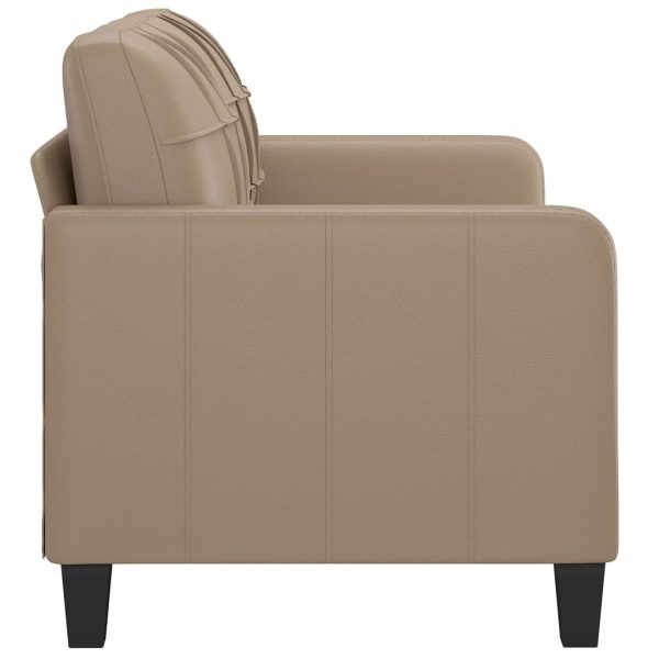Divano A 2 Posti Cappuccino 140 Cm In Similpelle - Image 4