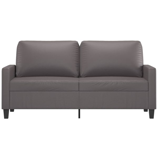 Divano A 2 Posti Grigio 140 Cm In Similpelle - Image 3
