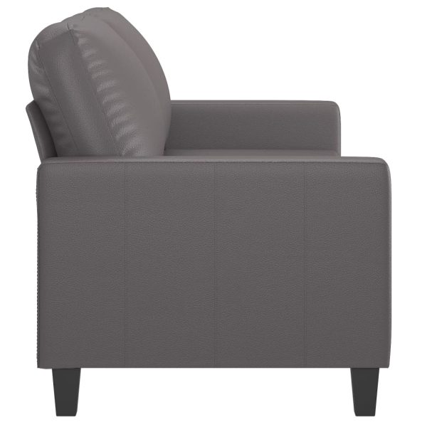 Divano A 2 Posti Grigio 140 Cm In Similpelle - Image 4