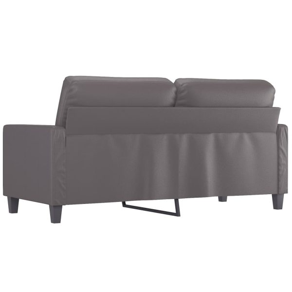 Divano A 2 Posti Grigio 140 Cm In Similpelle - Image 5