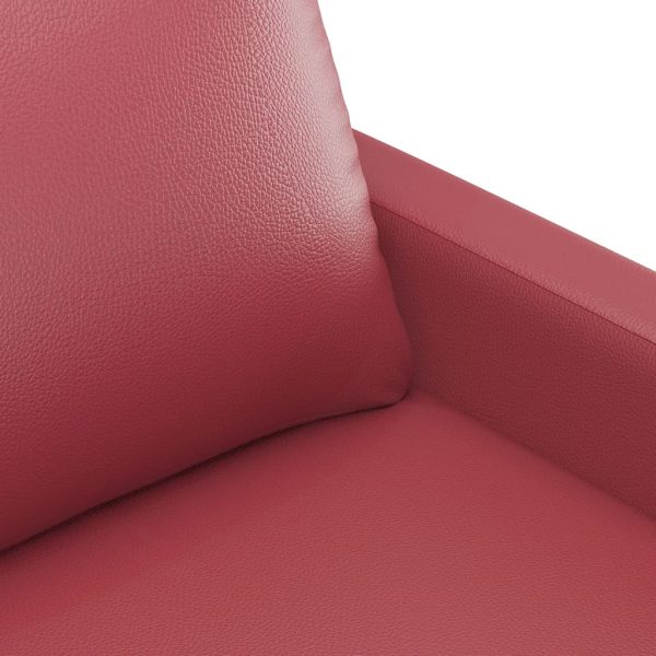 Divano A 3 Posti Rosso Vino 180 Cm In Similpelle - Image 6