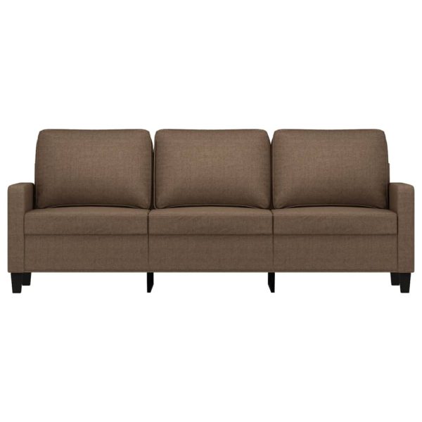 Divano A 3 Posti Marrone 180 Cm In Tessuto - Image 3