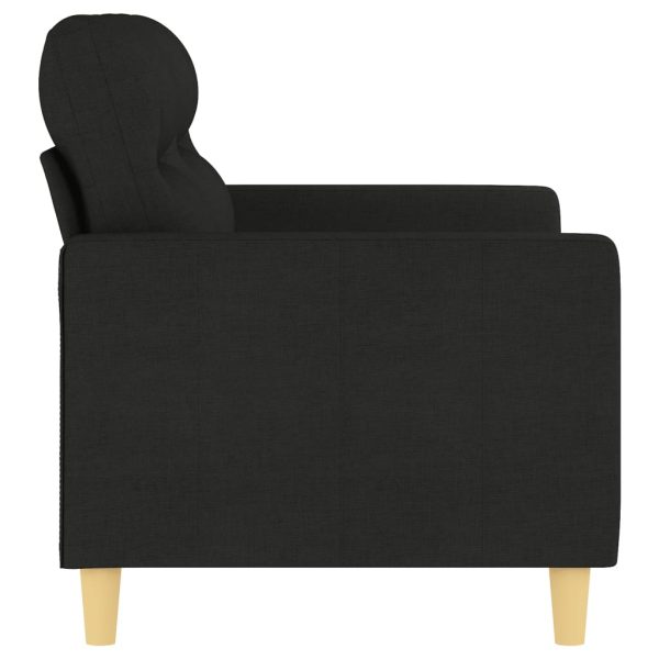 Divano A 2 Posti Nero 120 Cm In Tessuto - Image 4