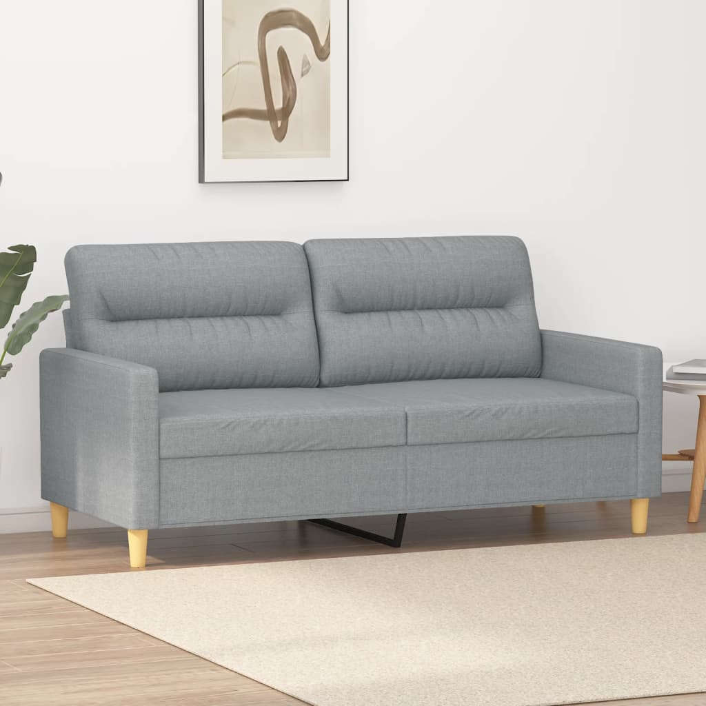 Divano A 2 Posti Grigio Chiaro 140 Cm In Tessuto