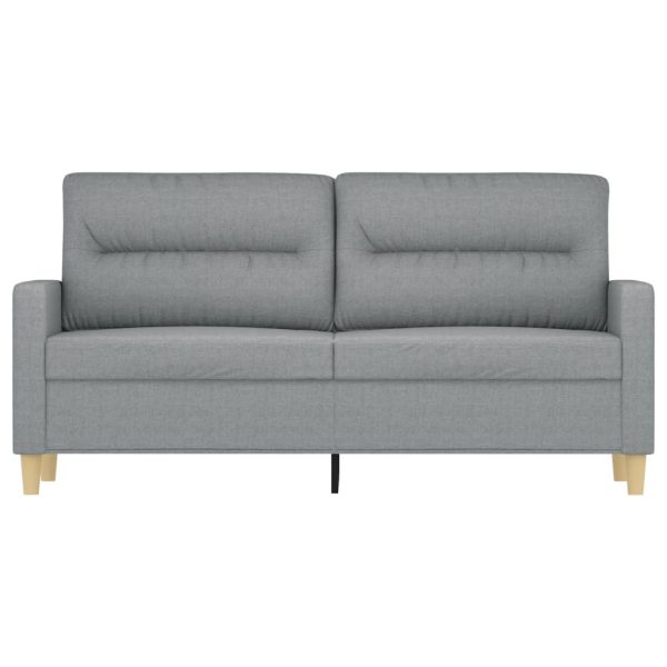 Divano A 2 Posti Grigio Chiaro 140 Cm In Tessuto - Image 3