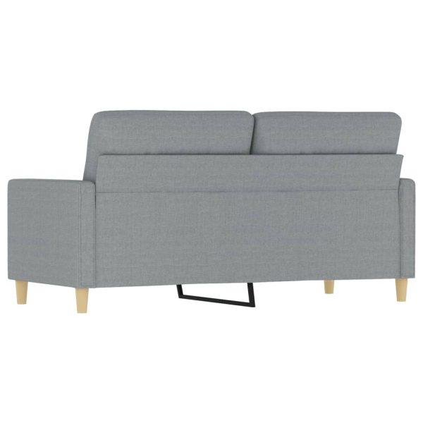 Divano A 2 Posti Grigio Chiaro 140 Cm In Tessuto - Image 5
