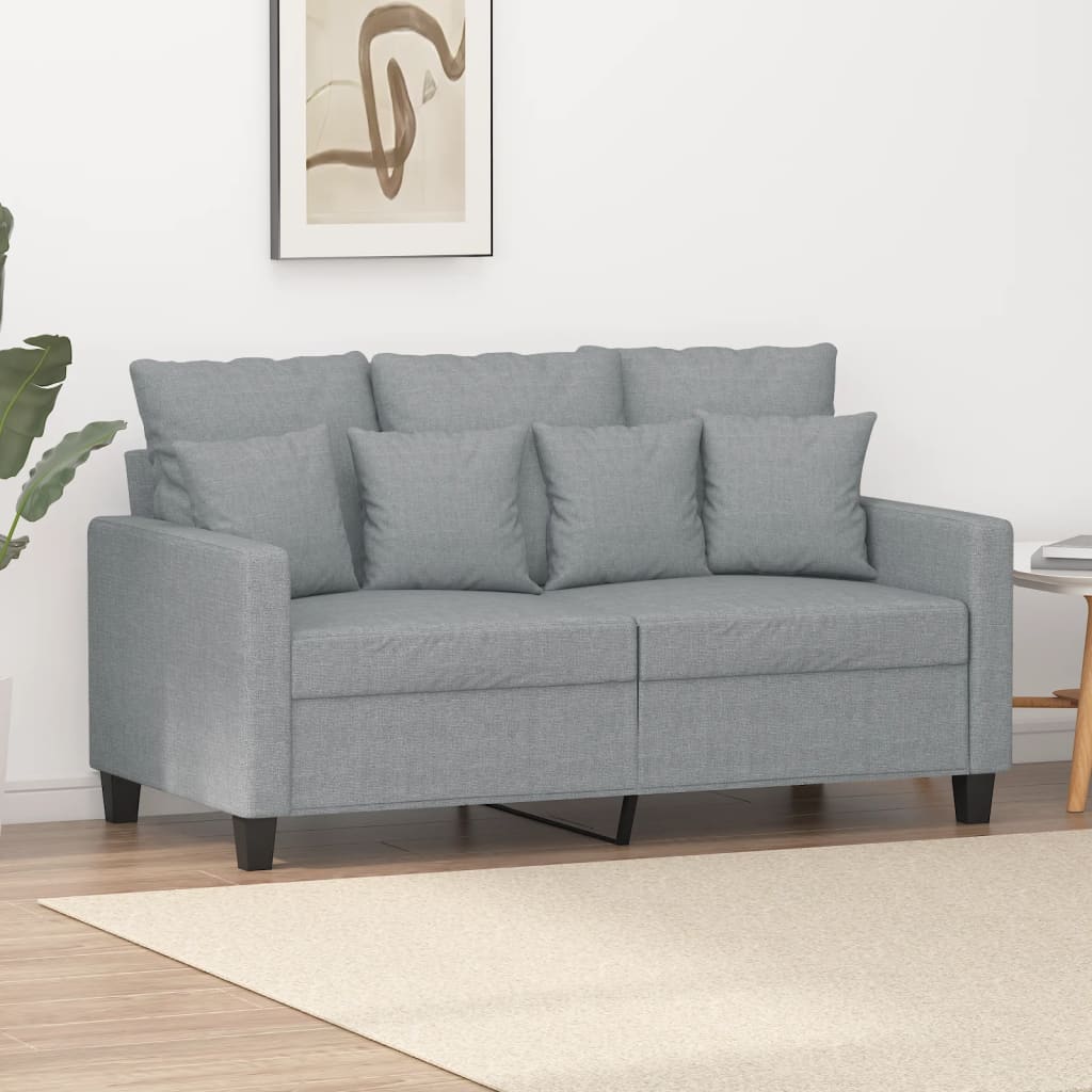 Divano A 2 Posti Grigio Chiaro 120 Cm In Tessuto