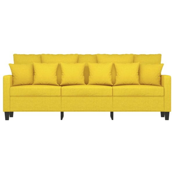 Divano A 3 Posti Giallo Chiaro 180 Cm In Tessuto - Image 3