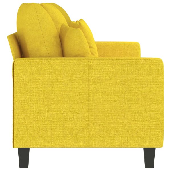 Divano A 3 Posti Giallo Chiaro 180 Cm In Tessuto - Image 4