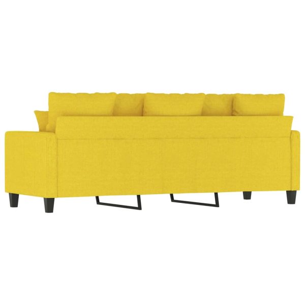 Divano A 3 Posti Giallo Chiaro 180 Cm In Tessuto - Image 5