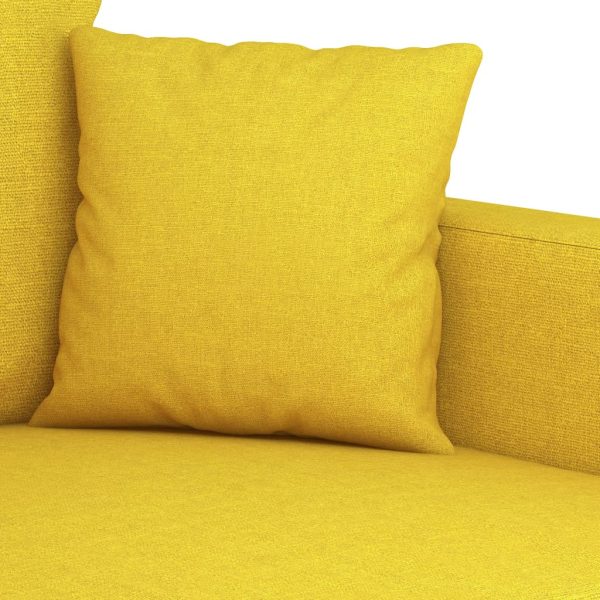 Divano A 3 Posti Giallo Chiaro 180 Cm In Tessuto - Image 6