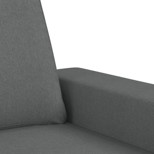 Divano A 2 Posti Grigio Scuro 140 Cm In Tessuto - Image 6