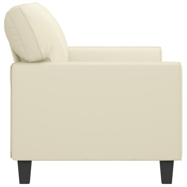 Divano A 2 Posti Crema 140 Cm In Similpelle - Image 4