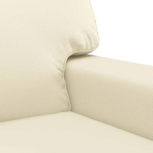 Divano A 2 Posti Crema 140 Cm In Similpelle - Image 6