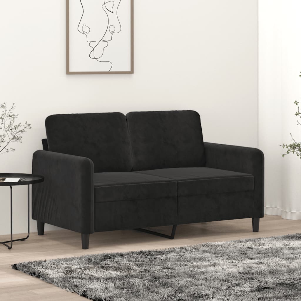 Divano A 2 Posti Nero 120 Cm In Velluto