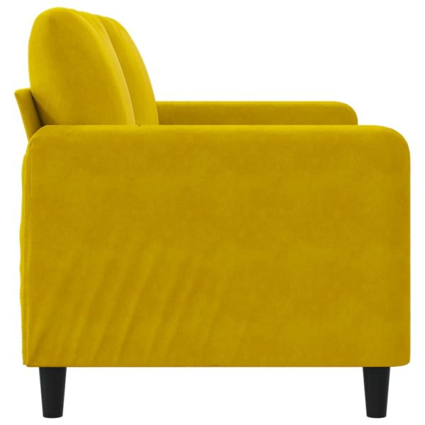 Divano A 2 Posti Giallo 140 Cm In Velluto - Image 5