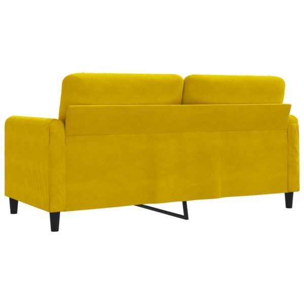Divano A 2 Posti Giallo 140 Cm In Velluto - Image 6