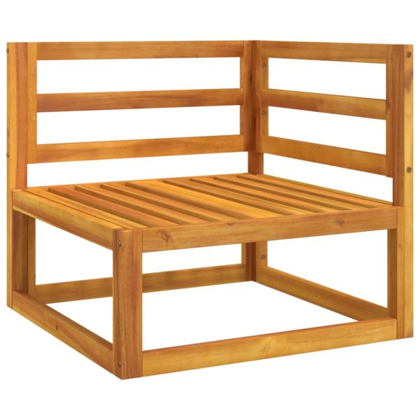 Divano Angolare Modulare Cuscini Verdi Legno Massello Di Acacia - Image 3