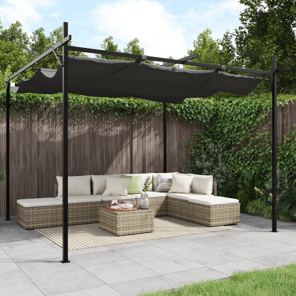 Pergola Con Tetto Retrattile Antracite 295x292x230 cm