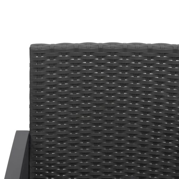Panca Da Giardino A 3 Posti Con Cuscini In Rattan Pp Nero - Image 6