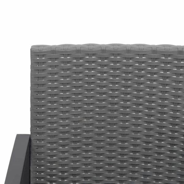 Set Pranzo Da Giardino 5 Pz Con Cuscini Pp Rattan Grigio Scuro - Image 5