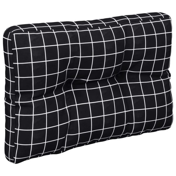 Cuscini Per Pallet 2 Pz Neri Motivo A Quadri Tessuto - Image 4