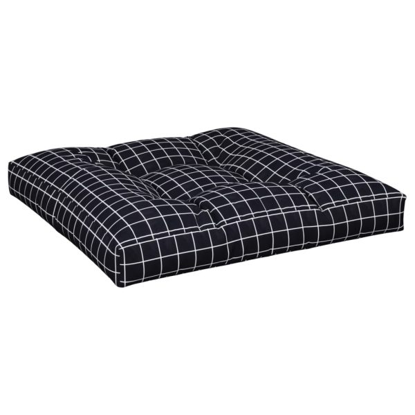 Cuscini Per Pallet 2 Pz Neri Motivo A Quadri Tessuto - Image 5