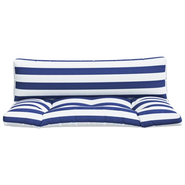Cuscini Per Pallet 2 Pz Strisce Blu E Bianche Tessuto Oxford - Image 4