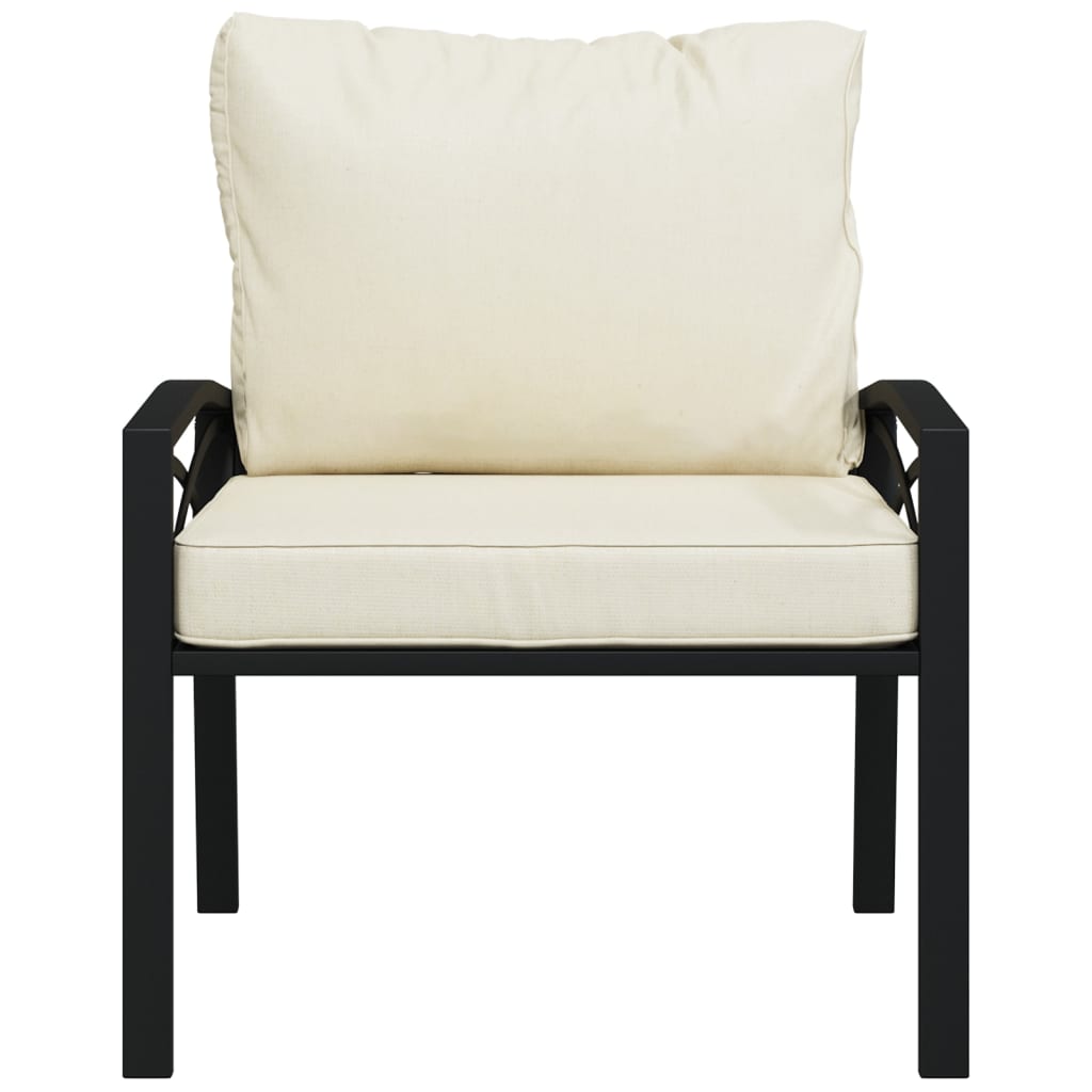 Sedia Da Giardino Con Cuscini Sabbia 68x76x79 Cm Acciaio - Image 3