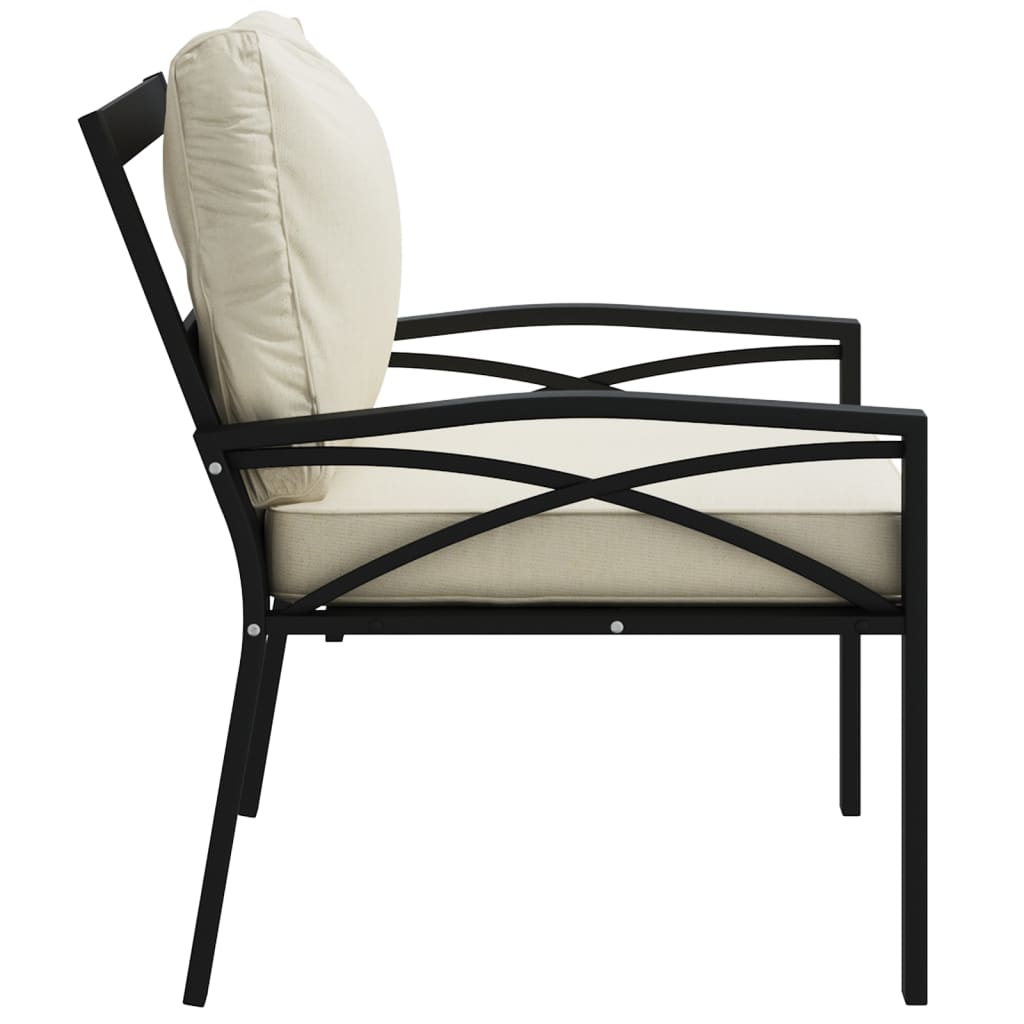 Sedia Da Giardino Con Cuscini Sabbia 68x76x79 Cm Acciaio - Image 4