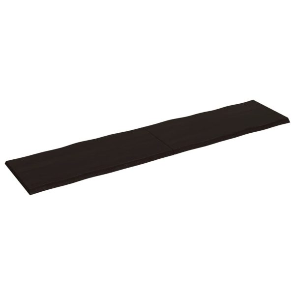 Piano Tavolo Marrone Scuro 220x50x(2-4)cm Rovere Non Trattato - Image 4