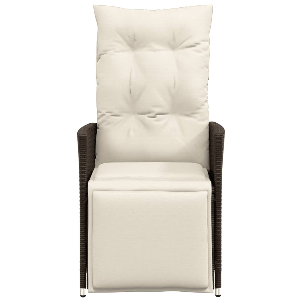 Sedie Reclinabili Giardino 2pz Con Cuscini Marrone Polyrattan - Image 4