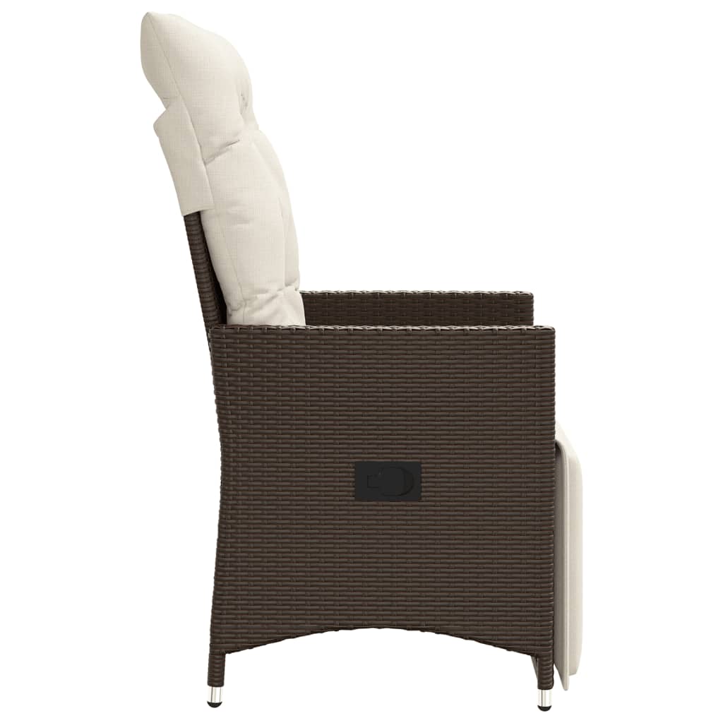 Sedie Reclinabili Giardino 2pz Con Cuscini Marrone Polyrattan - Image 5
