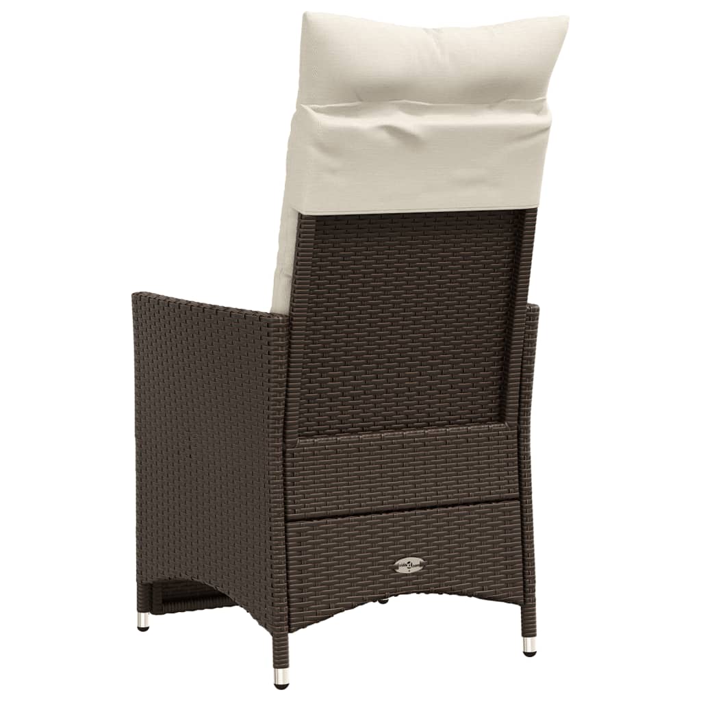 Sedie Reclinabili Giardino 2pz Con Cuscini Marrone Polyrattan - Image 6
