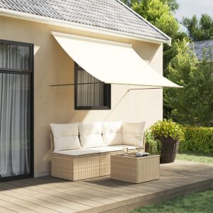 Tenda Da Sole Retrattile Crema 200x150 Cm In Tessuto E Acciaio
