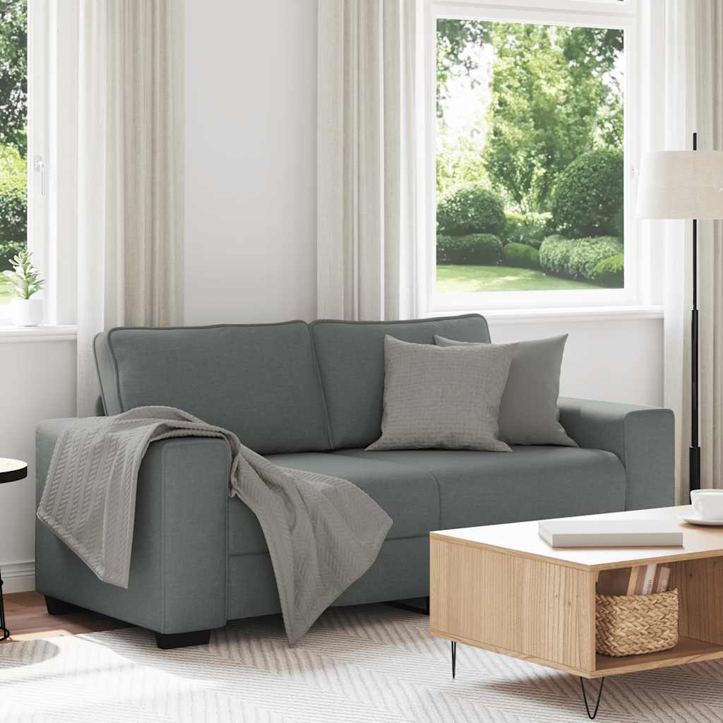 Divano A 2 Posti Grigio Scuro 140 Cm In Tessuto
