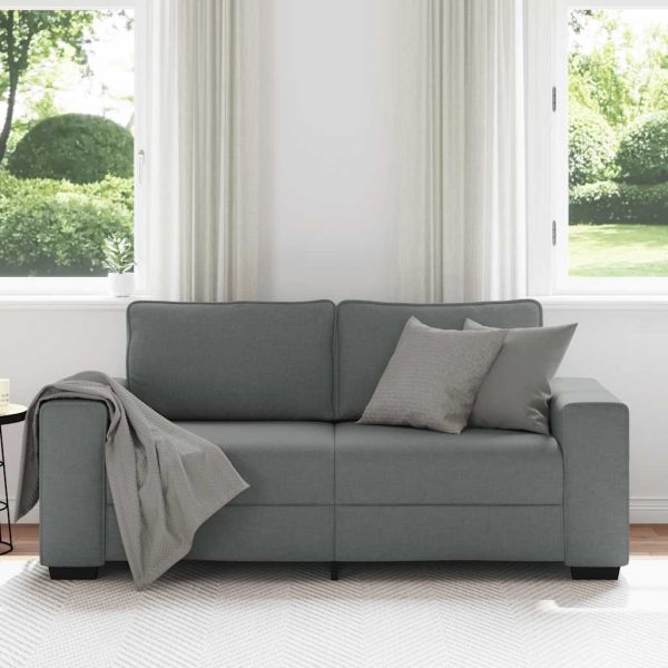 Divano A 2 Posti Grigio Scuro 140 Cm In Tessuto - Image 3