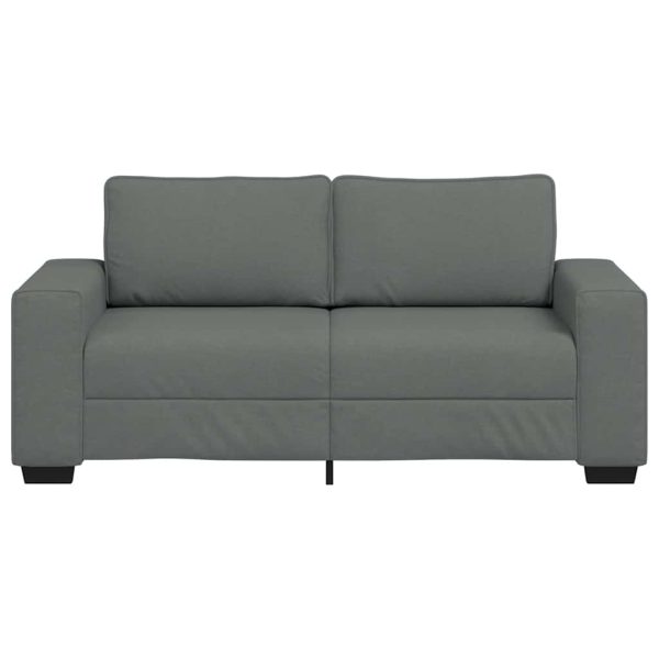 Divano A 2 Posti Grigio Scuro 140 Cm In Tessuto - Image 4
