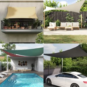 Parasole A Vela Oxford Triangolare 5x5x5 M Crema