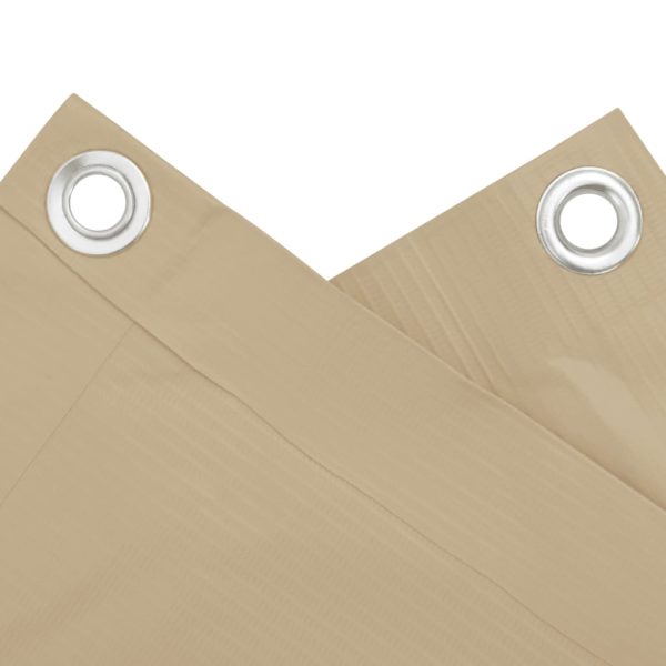 Paravento Da Balcone In Tessuto Oxford 75x400 Cm Beige - Image 3