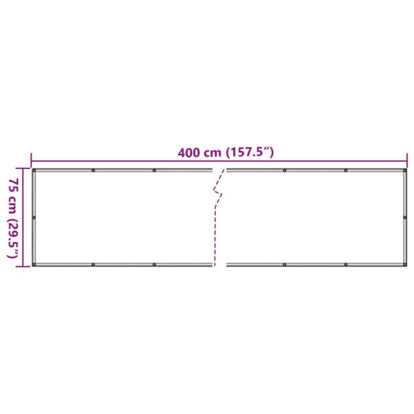 Paravento Da Balcone In Tessuto Oxford 75x400 Cm Beige - Image 6