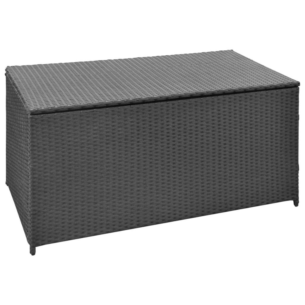 Baule Da Giardino Nero 120x50x60 Cm In Polyrattan