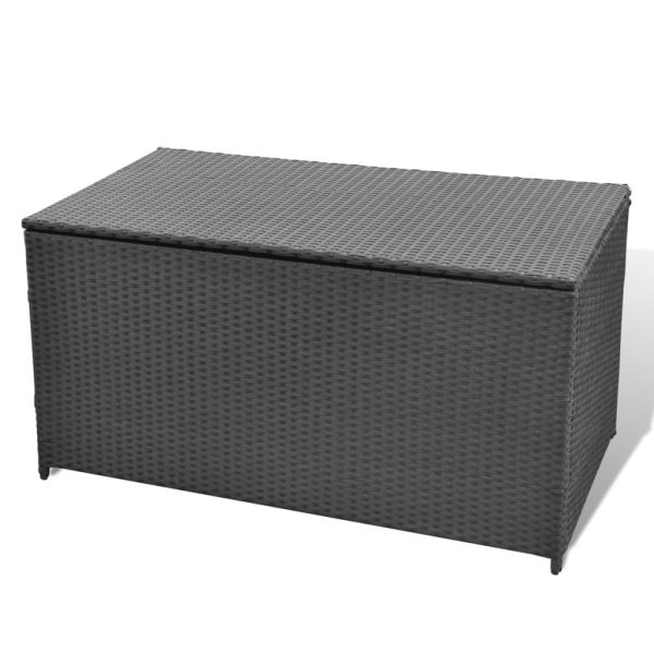 Baule Da Giardino Nero 120x50x60 Cm In Polyrattan - Image 3